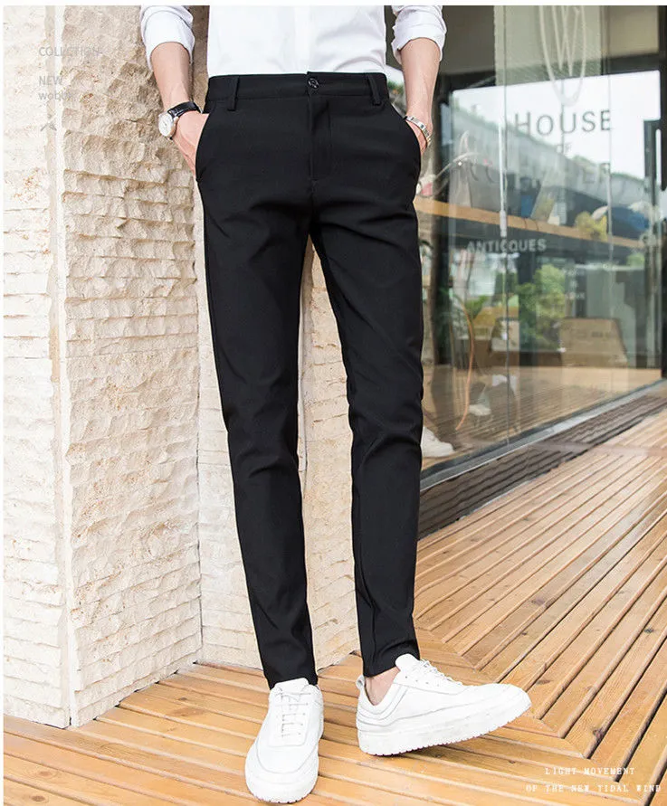 Ankle Length Mens Black Cropped Dress Pants Alien Alien】 Black