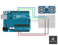 HC-SR04 Ultrasonic Sensor Module for Distance Measuring with Arduino or other Microcontrollers.