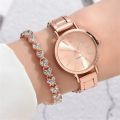 Elegant Ladies Bracelet Watch Set Luxury Fashion Watches Gold Chain Strap and Elegant Design Women Wristwatch. 