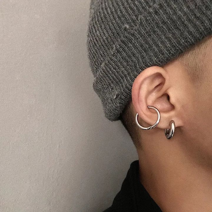 Stainless%20Steel%20Round%20Earrings%20For%20Men-%201%20Pair%20-%20Image%204