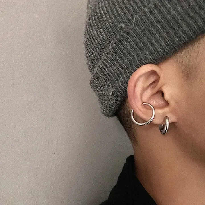 Stainless%20Steel%20Round%20Earrings%20For%20Men-%201%20Pair%20-%20Image%204