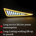 2PCS Car LED Bumper Strip COB Daytime Running Light DRL Yellow Turn Signal Lamp/DRL Strip Light With Flashing Or Body Indicator For Bike. 