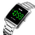 SKMEI SK1505S Silver Stainless Steel Digital Watch For Men - Silver. 