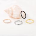 Fashion Simple 2mm Stainless Steel Ladies Smooth Fine Thin Finger Ring.