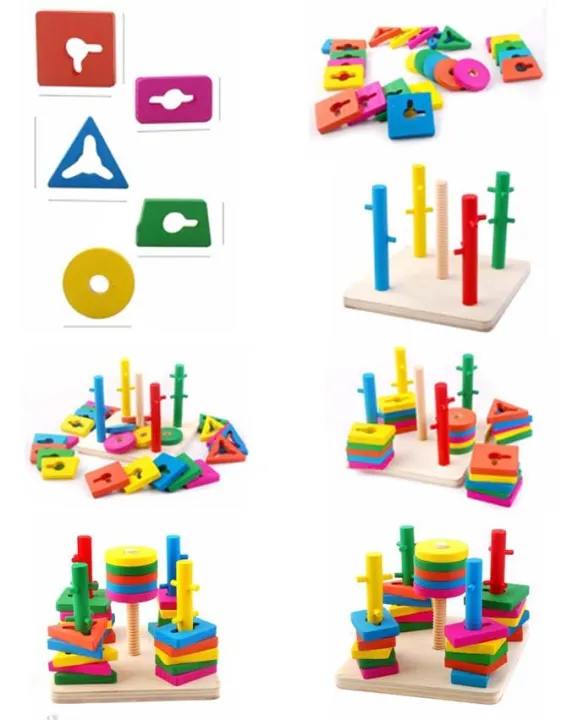 Wooden%20Five%20Column%20Set%20Blocks%20Geometry%20Puzzles%20Educational%20Toys%20For%20Kids%20-%20Multicolors%20-%20Image%204