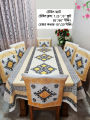 Screen Print Dining Table Runner And 06 Piece Chair Cover.