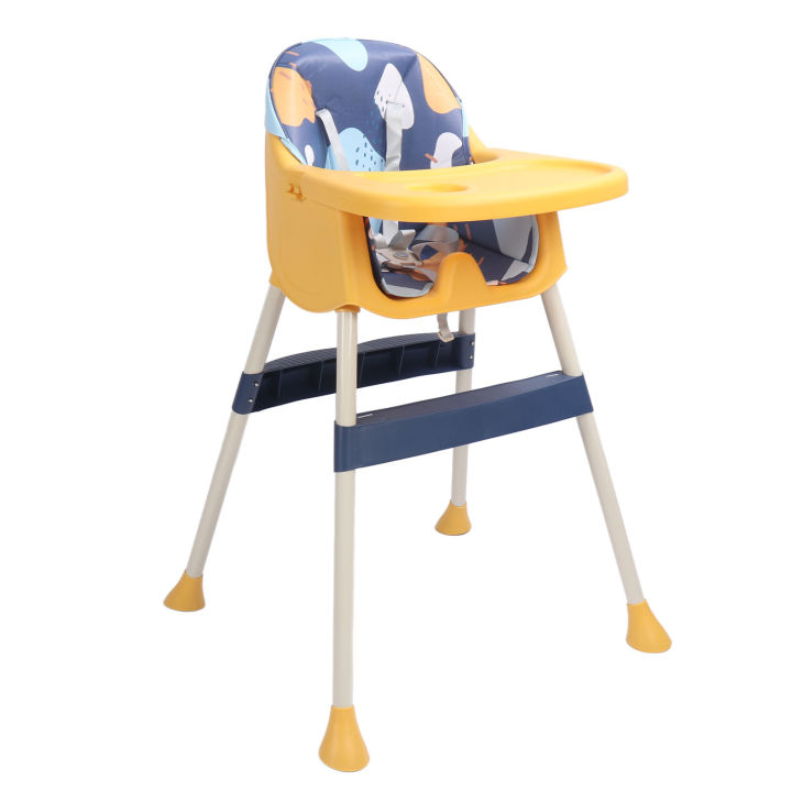 Baby High Chair Stable Structure Colorful Cushion Adjustable Height Infant Feeding High Chair Safe for Eating for Toddler