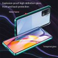 Biruiqu For OPPO F19 Pro Magnetic Absorption Case Metal Frame Shockproof Double Sided Tempered Glass Magnetic Case Cover. 