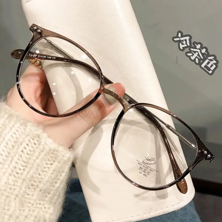 2022%20New%20Light%20Ladies%20Plain%20Flat%20Mirror%20Retro%20Oval%20Rice%20Nail%20Glasses%20Frame%20Korean%20Version%20Blue%20Light%20Blocking%20Glasses%20-%20Image%202