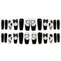 24pcs Long Press On Nails Cute Black Bow Design Nails Full Coverage Nail Manicure Salon DIY Art Dark Style Nails Tips Uñas. 