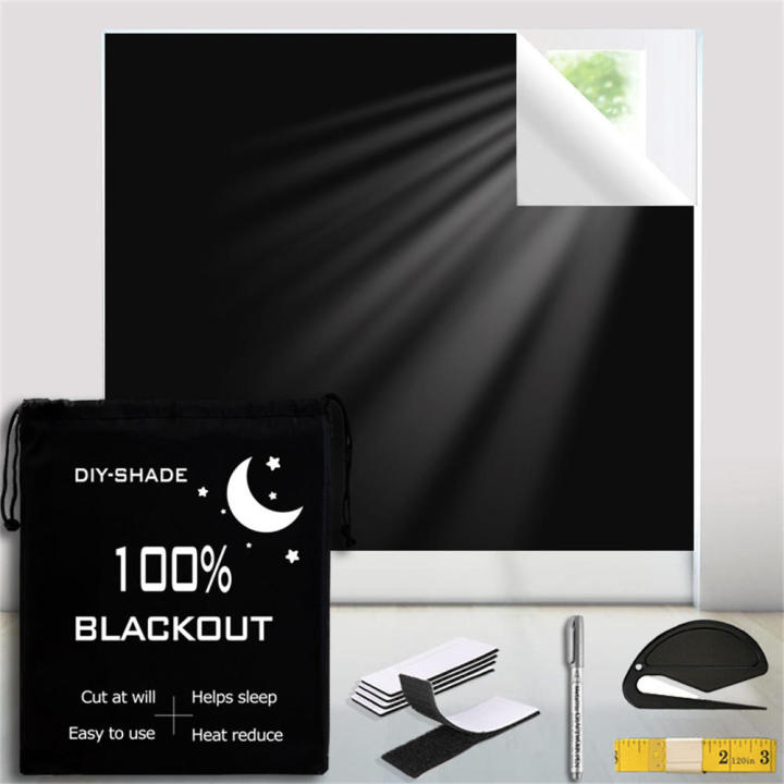 Diy Portable Curtains Lightweight Black Portable Travel Curtains Double Sided Cuttable Shading Curtains for Home Office Dormitory Hotel Outdoor