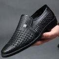 Spring Men Loafers Leather Men Shoes Summer Hollow Breathable Oxfords Man Casual Shoes Slip on Formal Dress Shoes for Man BunnyGarden.