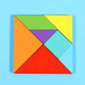 Wooden Tangram Puzzle Colorful Pattern Shape Creating Toy for Smart Intelligent Creative Kids Geometric Puzzle Educational Toy. 