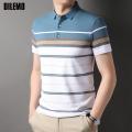 Top Grade Yarn-dyed Process Cotton Luxury Stripped Summer Casual Polo Shirt For Men Logo Short Sleeve Tops Fashions Men Clothing. 