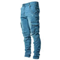 Jeans Men Black Cargo Pants Multi Pockets Denim Pantalones Blue Slim Fit Overol Hombre Fashion Casual Streetwear Trousers 3XL. 