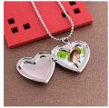 1 pc Heart Shaped Friend Photo Frame Locket Gift Item Both Side Photo Locket Necklace Love Locket Romantic Fashion Jewellery. 