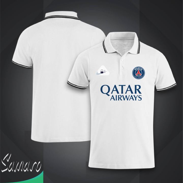 PSG Short Sleeve Collar Polo Football Jersey For Men - Half Sleeve Collar Polo psg t shirt - PSG Fan Jersey