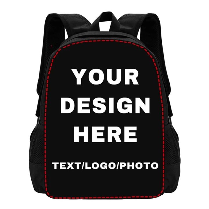 Custom Backpack Personalized Large Capacity School Backpack Add Your Photos Text Logo, 15Inch School bag for School or Outside