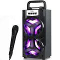 Caixa De Som 10W Karaoke Outdoor Portable Sound Box Speaker Wireless Large Home Theater Bluetooth Party Speakers With Wired Mic. 