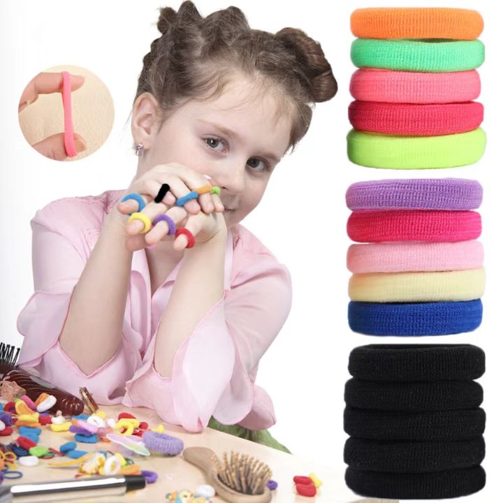 50/100/200Pcs Elastic Hair Bands Colorful Nylon Small Headband For Children Ponytail Holder Scrunchie Kids Hair Accessories