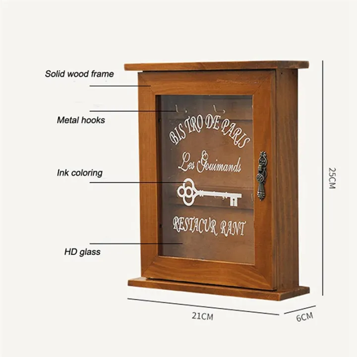 Wooden%20Key%20Box,%20Retro,%20Wall,%20Key%20Cabinet%20with%20Magnetic%20Door,%20Solid%20Wood%20Storage%20with%206%20Hooks%20Easy%20to%20Use%20-B%20-%20Image%203
