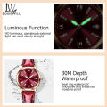 LouisWill Women Watches Diamond Casuals Retro Leather Strap Watches Quartz Watches Calendar Dial Luminous Pointer Watches 3ATM Waterproof Watches Business Wristwatch for Women Ladies.