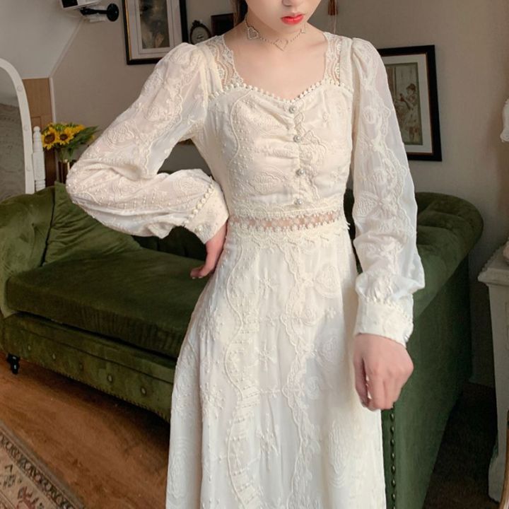 2023Spring-Summer%20NewinsSuper%20Fairy%20Slimming%20Embroidered%20Lace%20High-End%20Dress%20Women's%20French%20First%20Love%20Platycodon%20Grandiflorum%20Skirt%20-%20Image%207