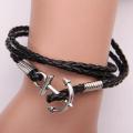 Anchor bracelet for Men Hook charm fashion survival Boy rope chain leather friendship bracelets for Man.