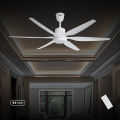 Qulik Silex 54"- Modern Decorative Silent ABS Blade Under Light With Remote Ceiling Fan (White) Q-6507-W | Free Delivery. 