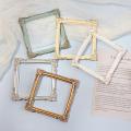 INS Photo Frame Nordic Resin Mini Picture Display Stand Embossment Handmade Photo Backdrop Retro Picture Holder Photography Prop.