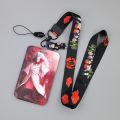 1 Set Anime Card Cases Card Lanyard Key Lanyard Cosplay Badge ID Cards Holders Neck Straps Keychains Uchiha Sasuke.