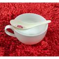 Ceramic Soup Cup 500ml 1 Piece & 1 Piece Melamine spoon (4.5*4.5*3 inches).