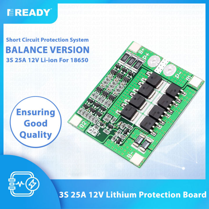 3S BMS Module HX-3S-FL25A-A For 18650 Battery Output 11.1V 25A