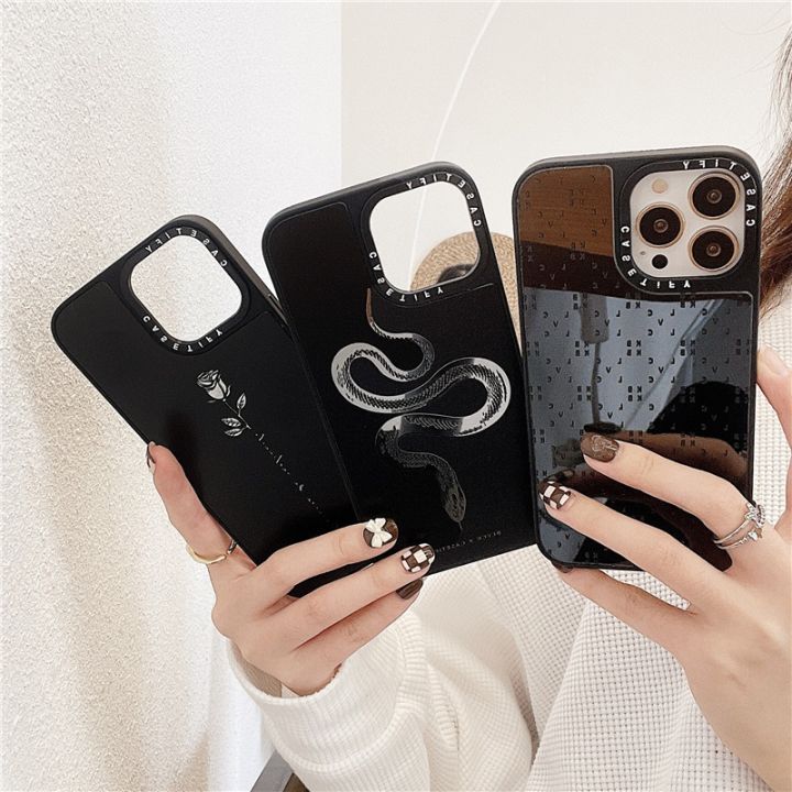CASETiFY%20BLVCK%20Skull%20snake%20Melancholy%20Mirror%20Case%20iPhone%2013%20Pro%20MAX%2012%2011%20Pro%20MAX%20XR%20X%20XS%20MAX%206/7/8%20Plus%20SE2020%2013%2012%20Mini%20TPU%20Shockproof%20Phone%20Cover%20Back%20Cute%20Fashion%20INS%20Style%20Casing%20-%20Image%209