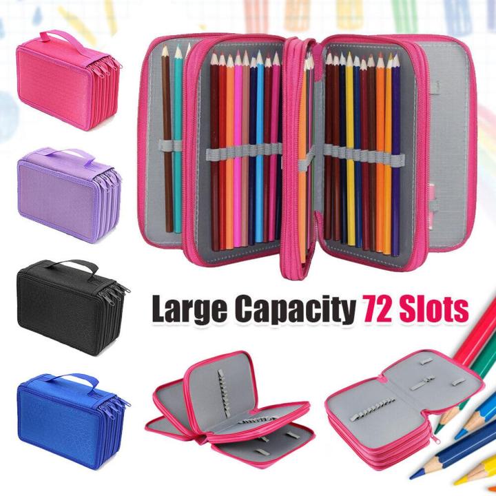 72 Slot Pouch Bag Parts Stationery School Cases Large Pencil