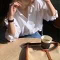 White Shirt for Women Spring 2024 New Korean Style Loose Shirt Design French Style Long Sleeve Women's Top. 