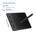 Huion H420 4x2.23 Inch Professional Graphics Drawing Tablet Signature Pad Board - black. 