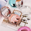 Ultra-thin Mirror Pebble Contact Lens Case INS Women's Cosmetic Contact Box Travel Elegant Contact Lens Storage Box.
