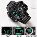 YIKAZE Black Digital Watch for Men Sports Watches Waterproof Outdoor Chronograph Hand Clock G Infantry Shock Student Wristwatch.