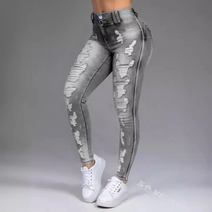 spot%20amazon%20wish%20eurasian%20ladies%20jeans%20ripped%20skinny%20stretch%20jeans%20pants%20women's%20pants%20-%20Image%204