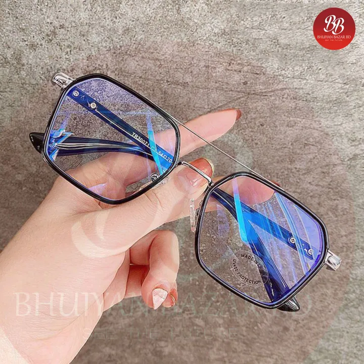 Anti-reflective%20Silver%20Frame%20Blue%20light%20and%20radiation%20proof%20UV400%20Squire%20shape%20sunglass%20for%20man%20-%20Sun%20Glass%20For%20Men%20-%20Image%202