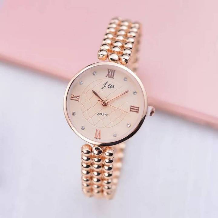 Womenfashion Ladies Simple Disc Rhinestone Watch