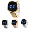 Luxury magnet buckle digital watches for women rose gold led quartz watch.