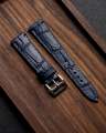 Leather Watchband Crocodile Leather Material Watch Band Wrist Strap 20mm 21mm 22mm With Silver Stainless Steel Buckle -. 