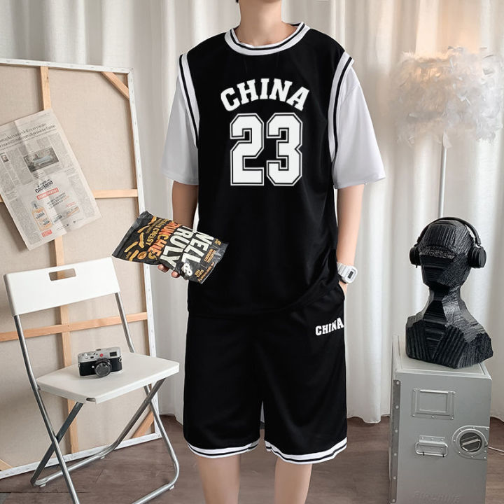 Sleeved%20Basketball%20Jersey%20Ice%20Silk%20Sports%20Suit%20Breathable%20Quick-Drying%20Loose%20Large%20Size%20Unisex%20Style%20Team%20Uniform%20National%20Fashion%20Shorts%20-%20Image%205
