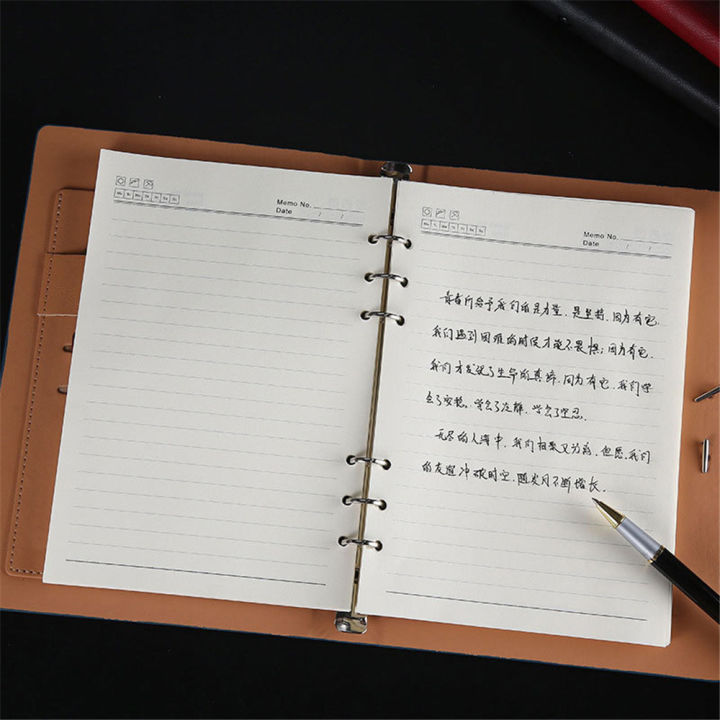 Multifunction%20PU%20Leather%20Notebook%20A5%20Planner%20Daily%20Memos%20Note%20Book%20Refills%20Business%20Office%20Work%20Notepad%20Looseleaf%20Notebook%20-%20Image%203