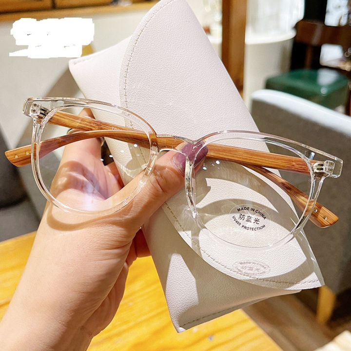 Anti%20Blue%20Light%20Student%20Women%20Glasses%20Retro%20Wooden%20Myopia%20Glasses%20Transparent%20Glasses%20Frame%20Flat%20Glasses%20Unisex%20-%20Image%206