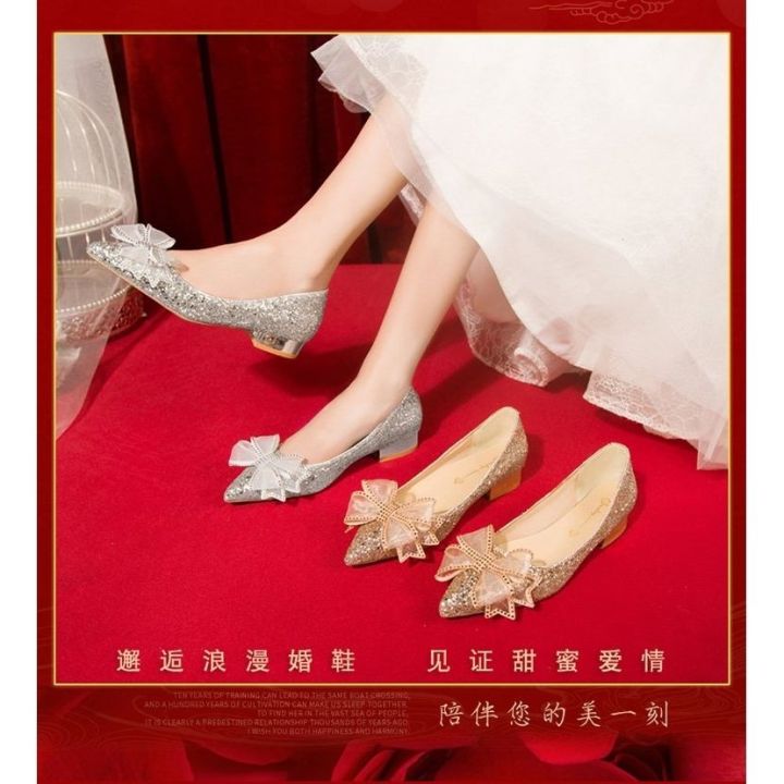 Women's%20Wedding%20Shoes%20with%20Thick%20Heels2023Year%20New%20Bridal%20Shoes%20Not%20Tired%20Feet%20Pregnant%20Women%20Crystal%20High%20Heels%20Xiuhe%20Two-Way%20Wear%20-%20Image%208