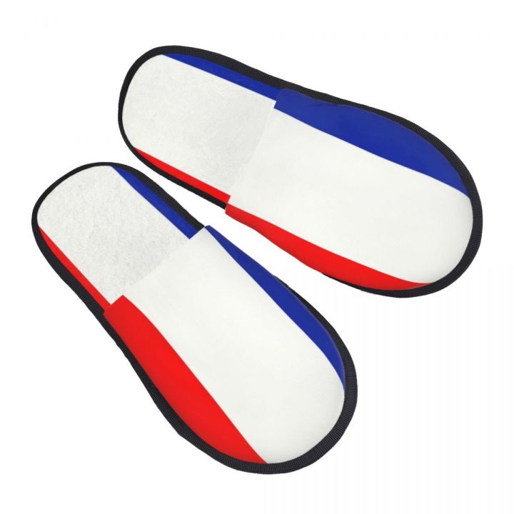 Custom French Flag France Soft Memory Foam House Slippers Women Cozy Warm Anti-Skid Slipper