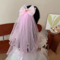Children's veil girl super fairy birthday crown hair ornament baby princess dress tiara little girl photo shoot hairpin hairpin.